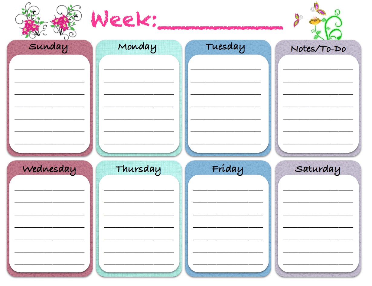 Weekly Calendar Printables Free Printable Weekly Planners 5 Designs