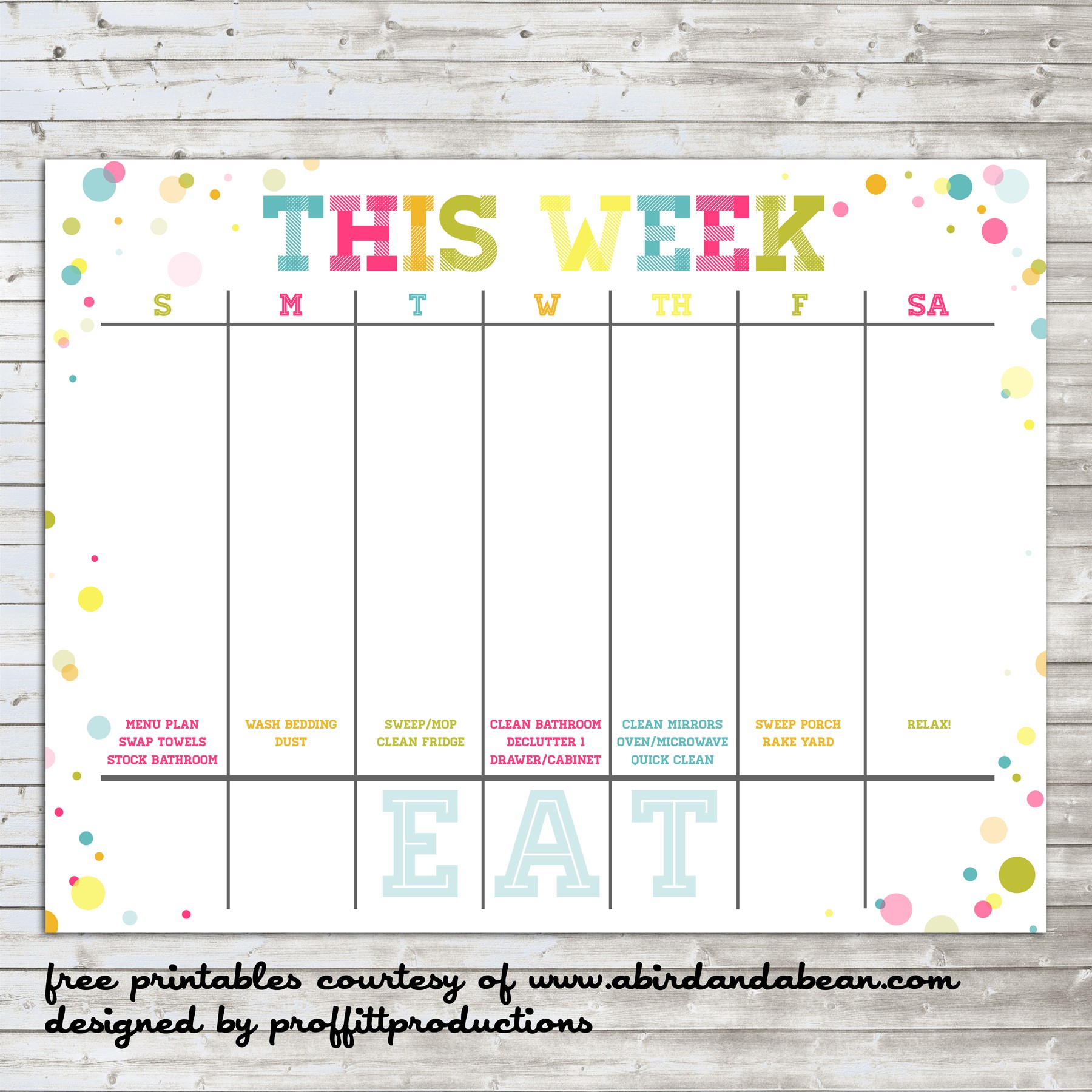 Printable Templates For Weekly Calendar