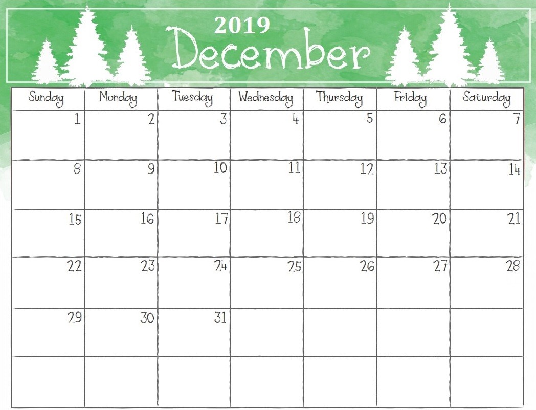 december 2019 calendar
