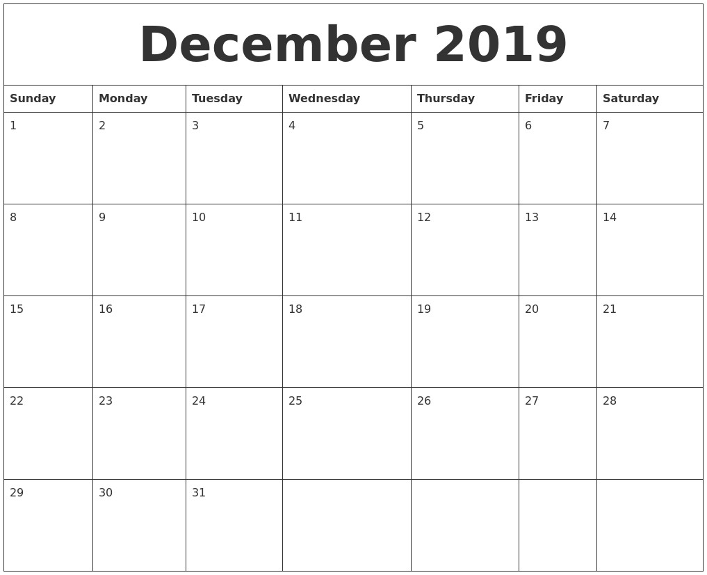 december 2019 printable calendar 2049