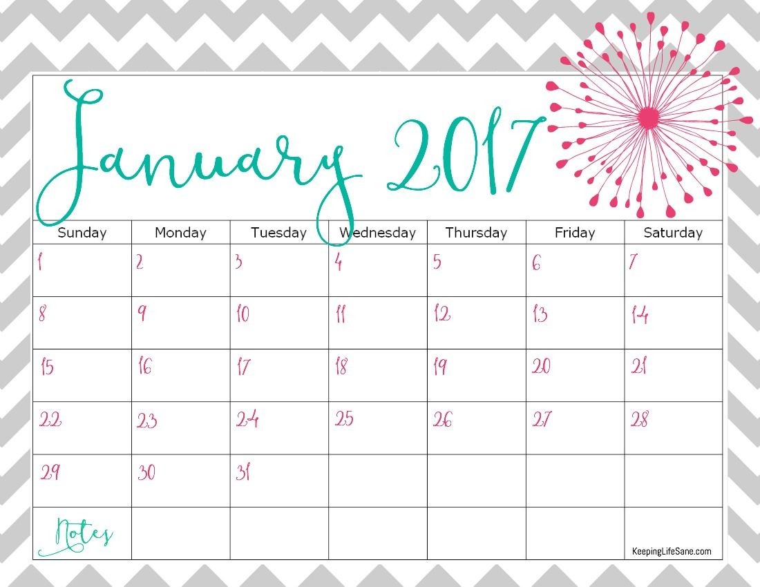Free Cute Printable Calendar Free 2017 Printable Calendar