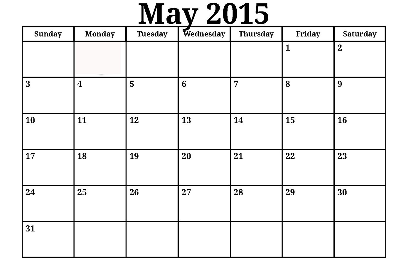 Printable Monthly Calendars 2015 Free Printable Monthly Calendar – 2017 Printable Calendar