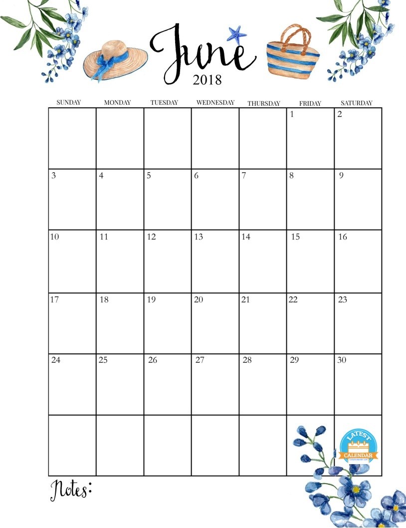 Printable Calendar June June 2018 Calendar