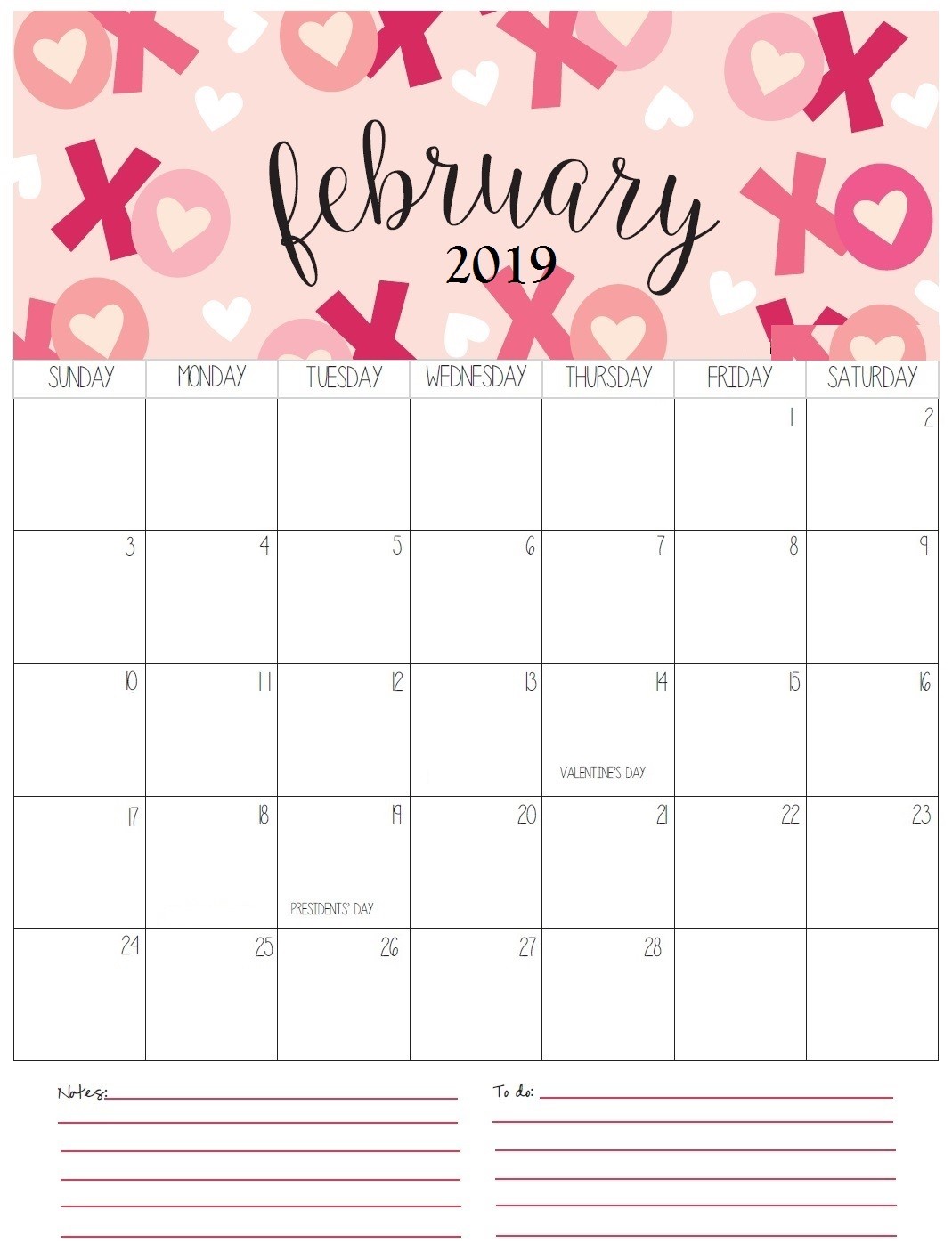 February 2019 Calendar Printable Free Monthly Printable Calendar 2019