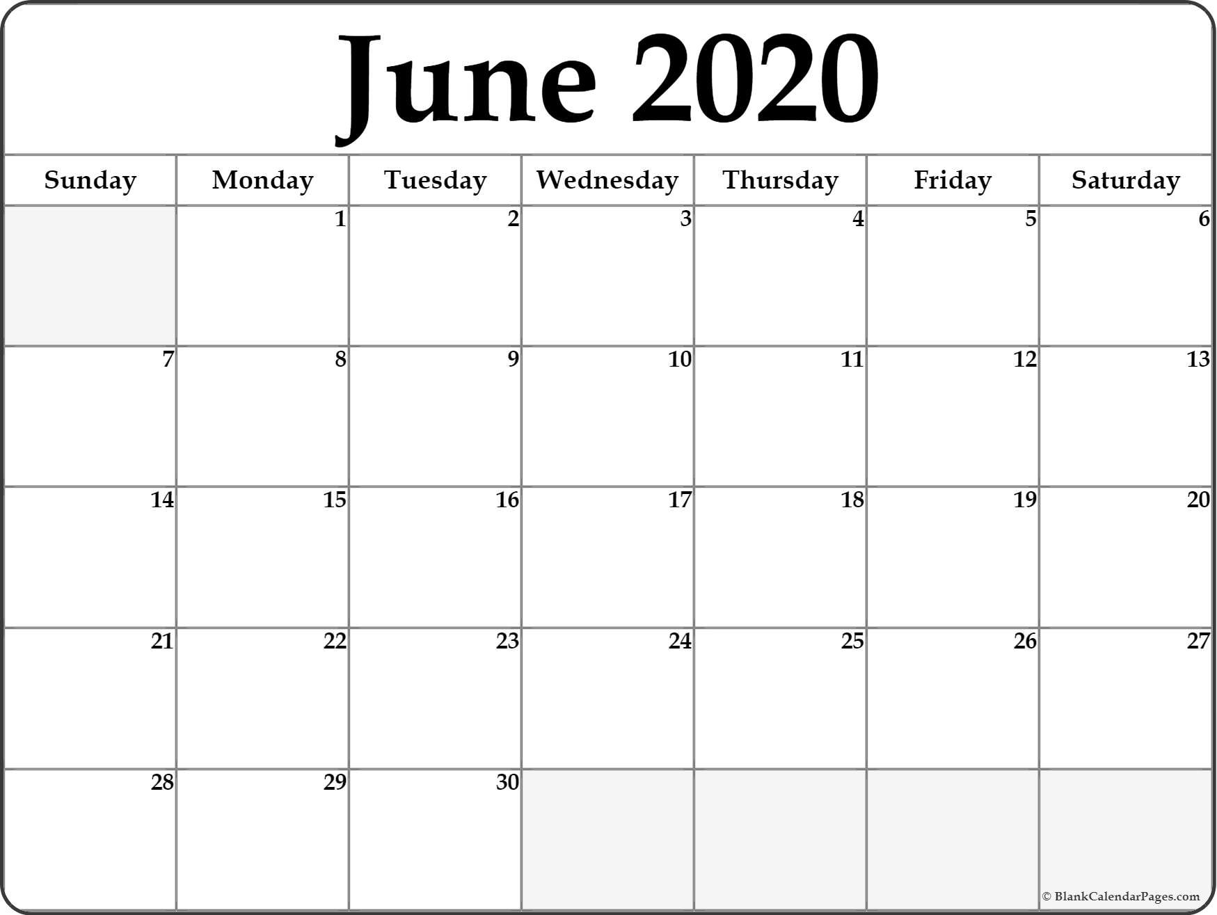 CAL=June 2020 calendar
