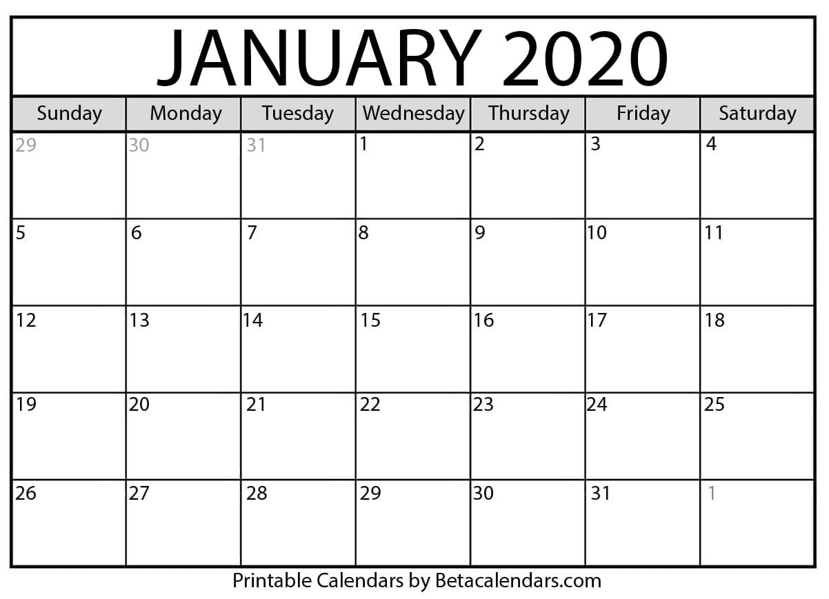 january calendar