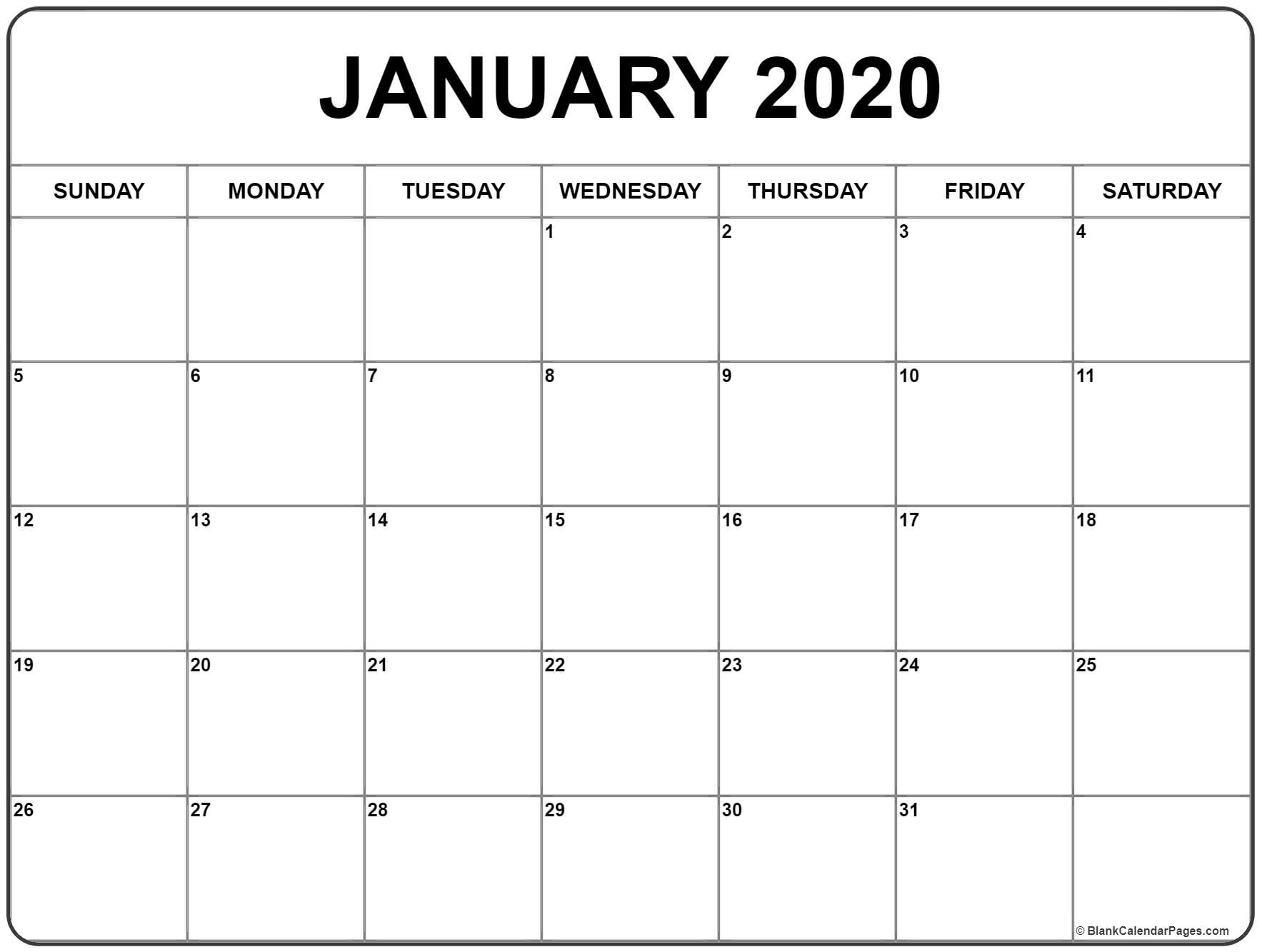 CAL=January 2020 calendar