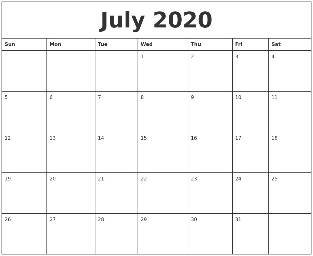 free printable 2020 monthly calendar with holidays