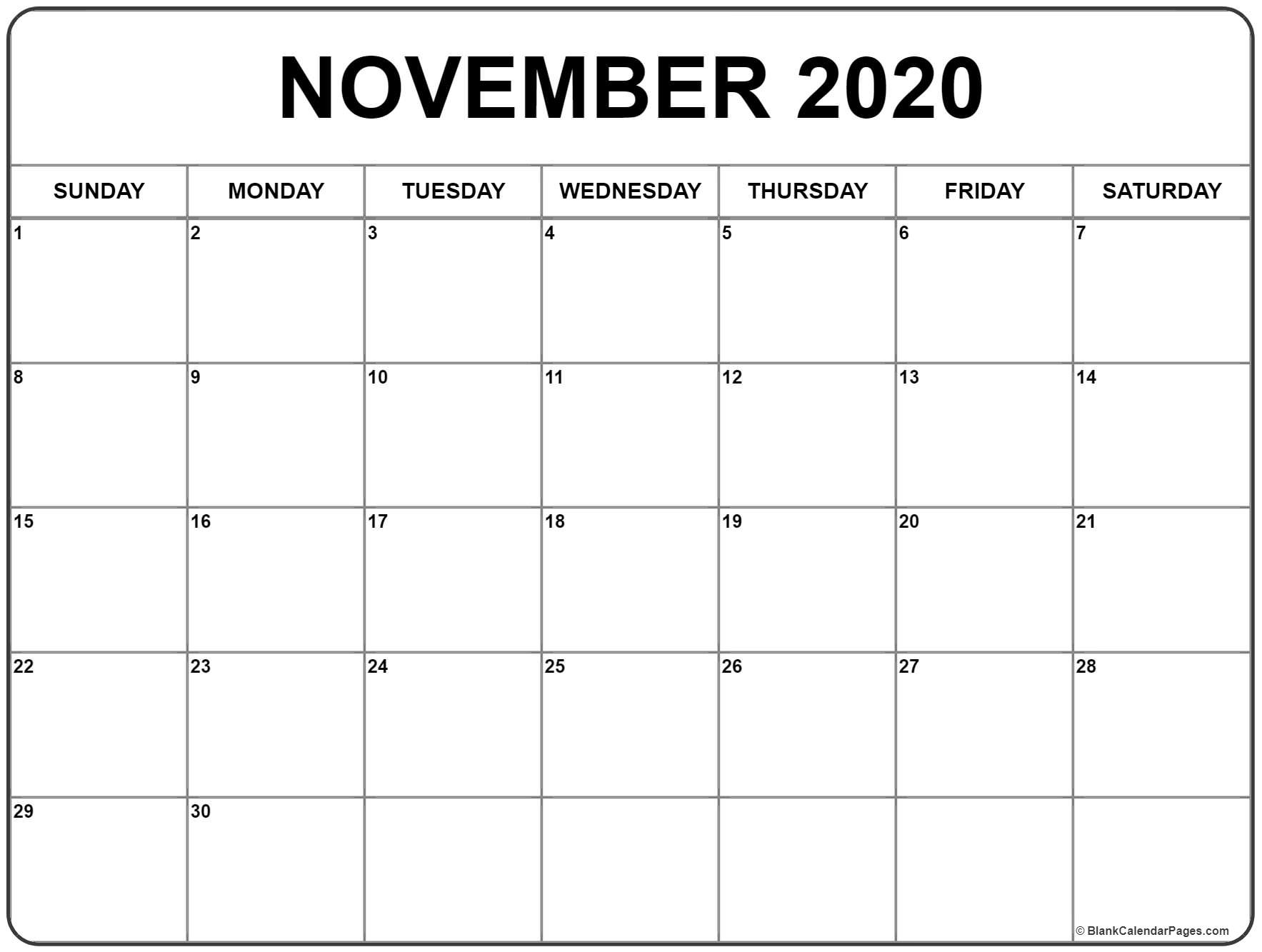 CAL=November 2020 calendar