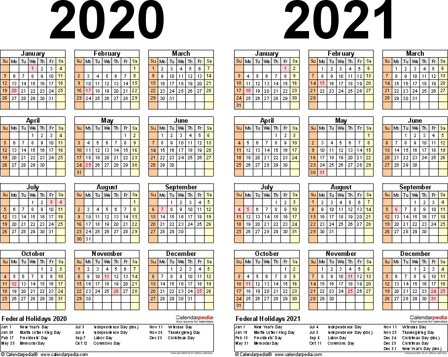 2021 Calendar Printable Academic Full Page | Free ...