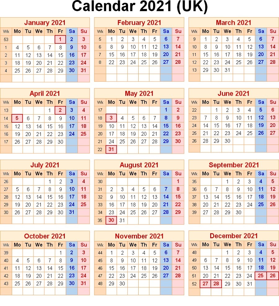 2021 Calendar with Week Numbers Excel Full | Free ...