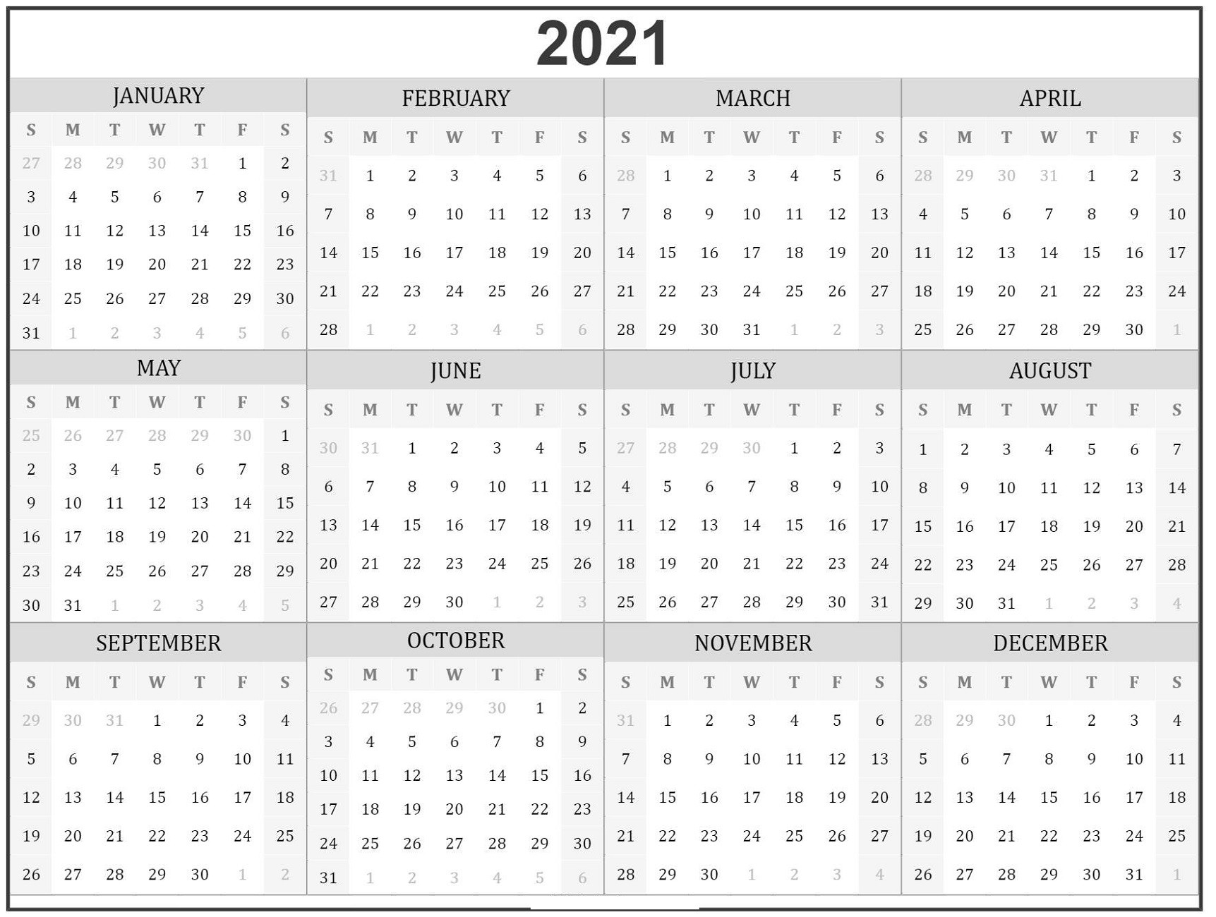 3 Month Calendar 2021 Printable Free to Take Calendar Printouts 2021 All Months