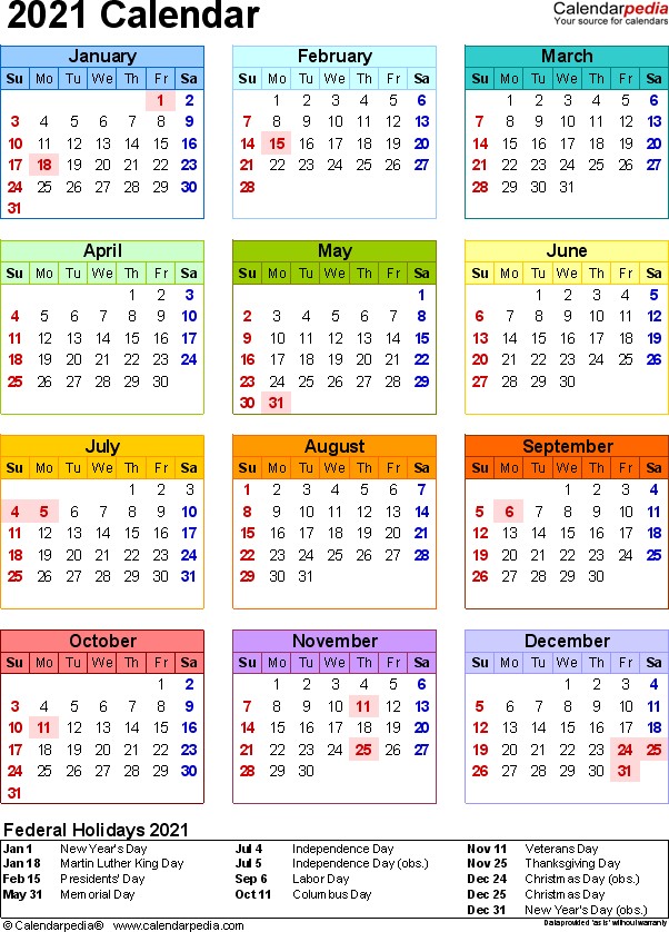 Calendar 2021 Template Word All Months 2021 Calendar 18 Free Printable Word Calendar Templates