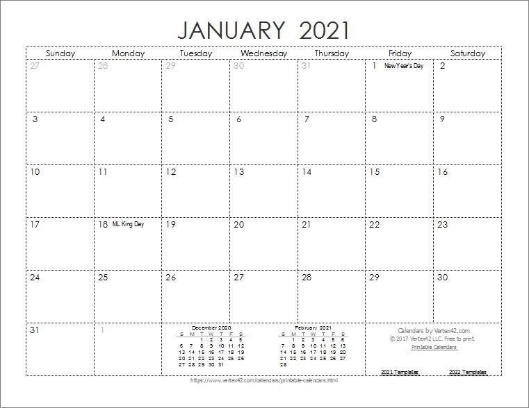 Microsoft Word Calendar Template 2021 Monthly | Free ...