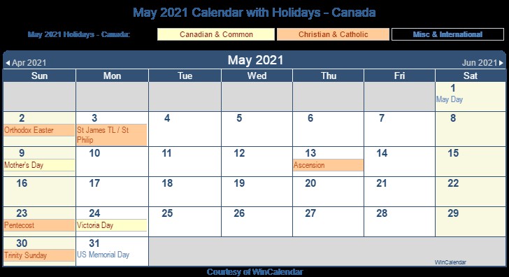 Printable Calendar May 2021