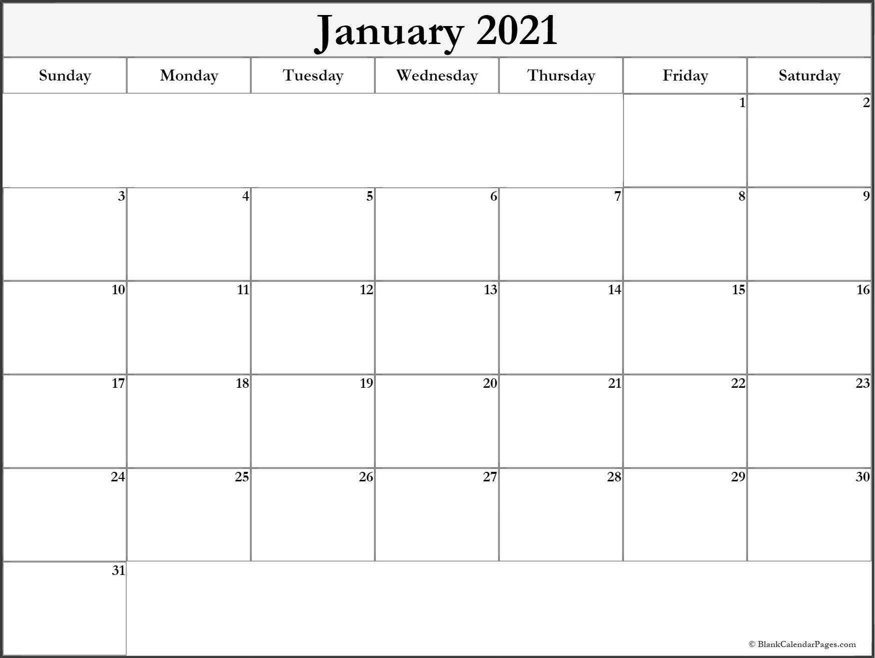 CAL=January 2021 calendar