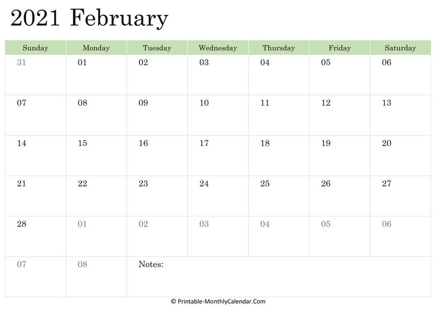 February Calendar 2021 Australia | Free Printable Calendar ...