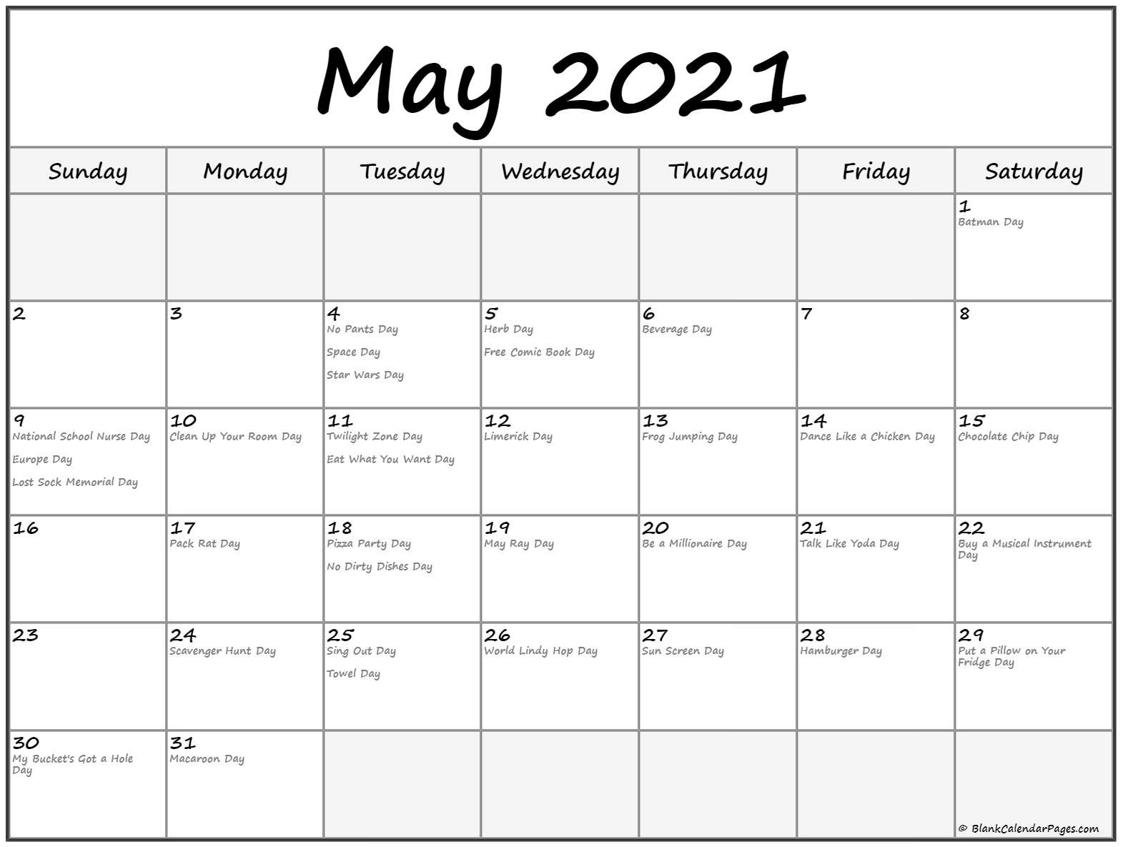 Blank May 2021 Calendar | Free Printable Calendar Monthly