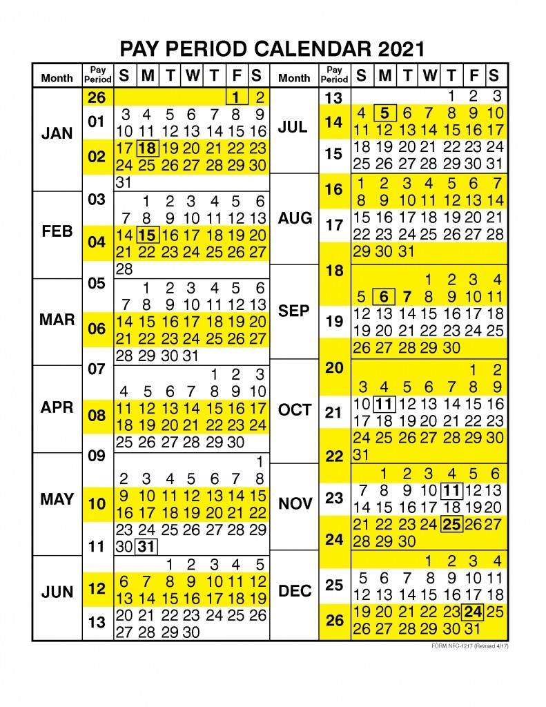 gsa calendar 2021