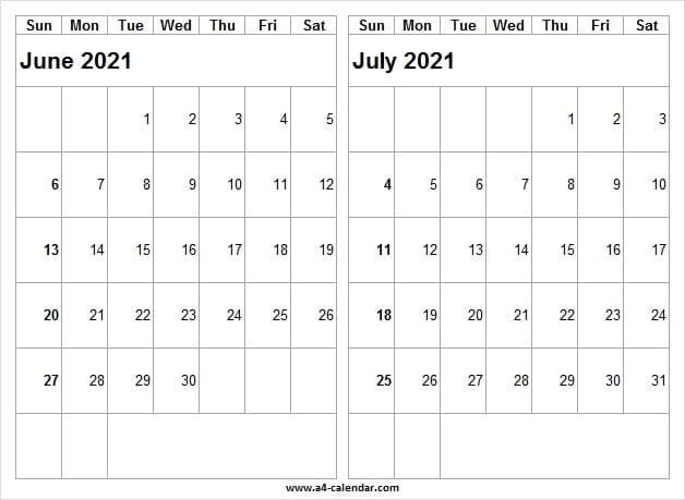 june july 2021 calendar blank 2