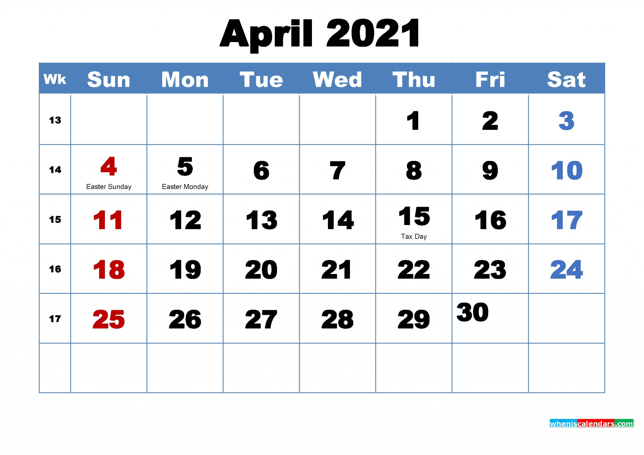 april 2021 monthly calendar printable holidays arialblk 2 2m21h16
