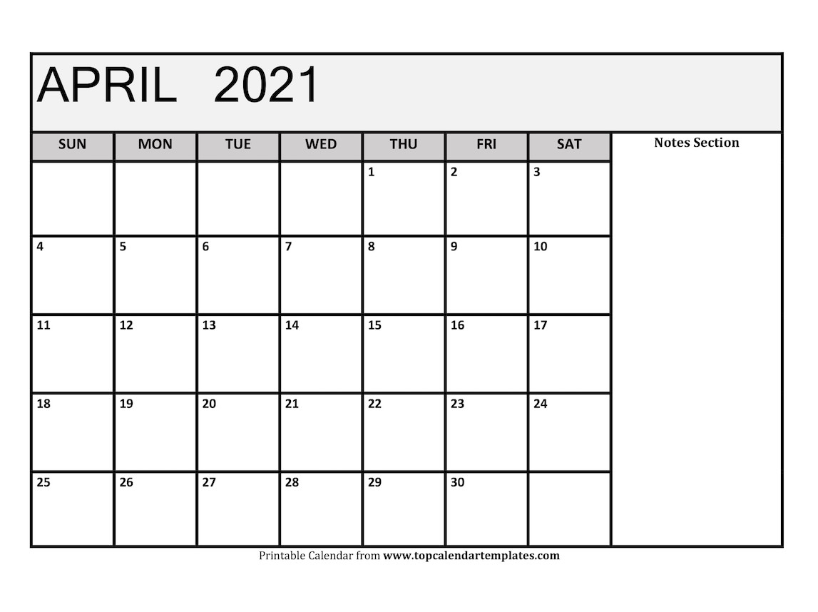 april 2021 calendar