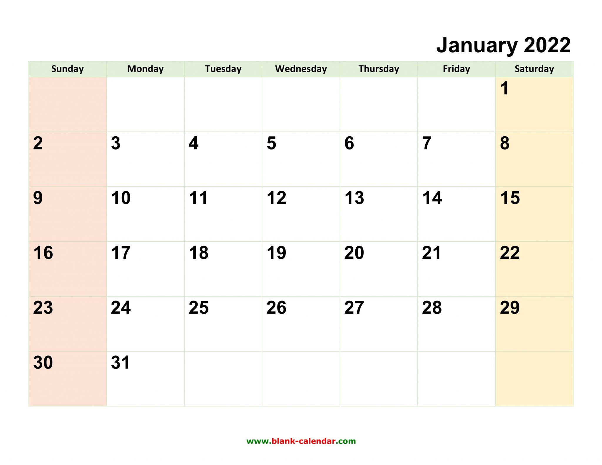 Free 2022 Monthly Printable Calendar Monthly Calendar 2022