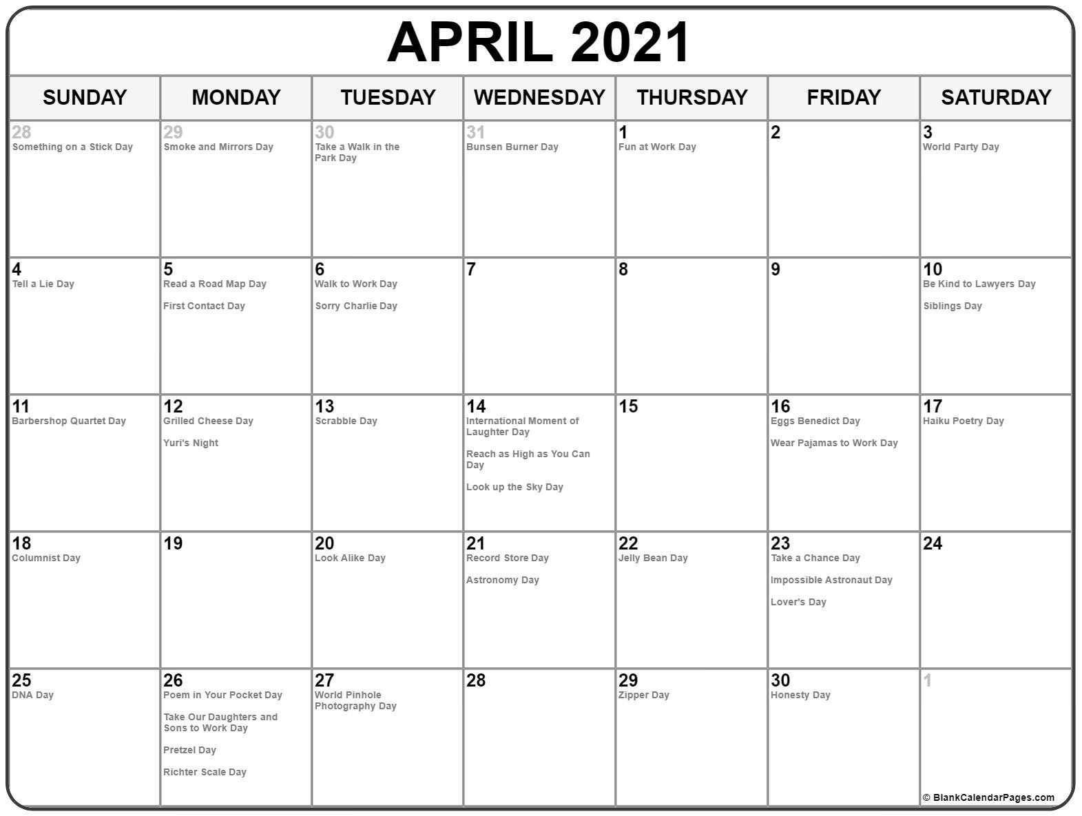 Free Printable April 2021 Calendar with Holidays Collection Of April 2021 Calendars with Holidays