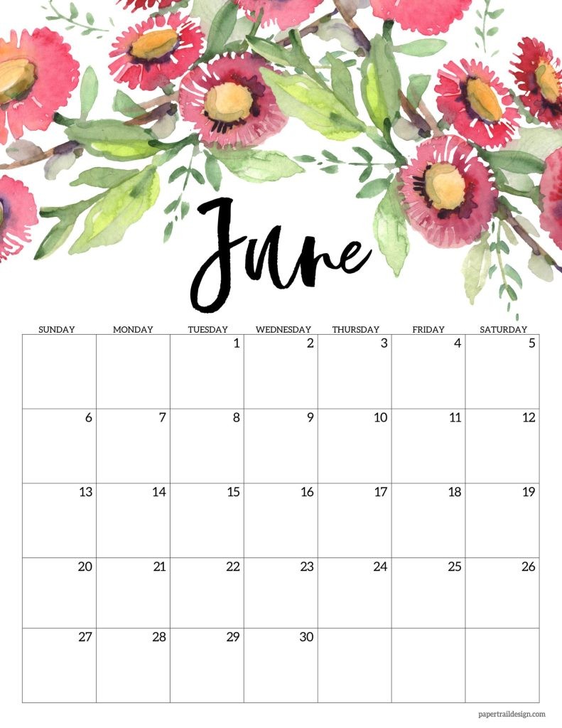 june 2021 printable calendar