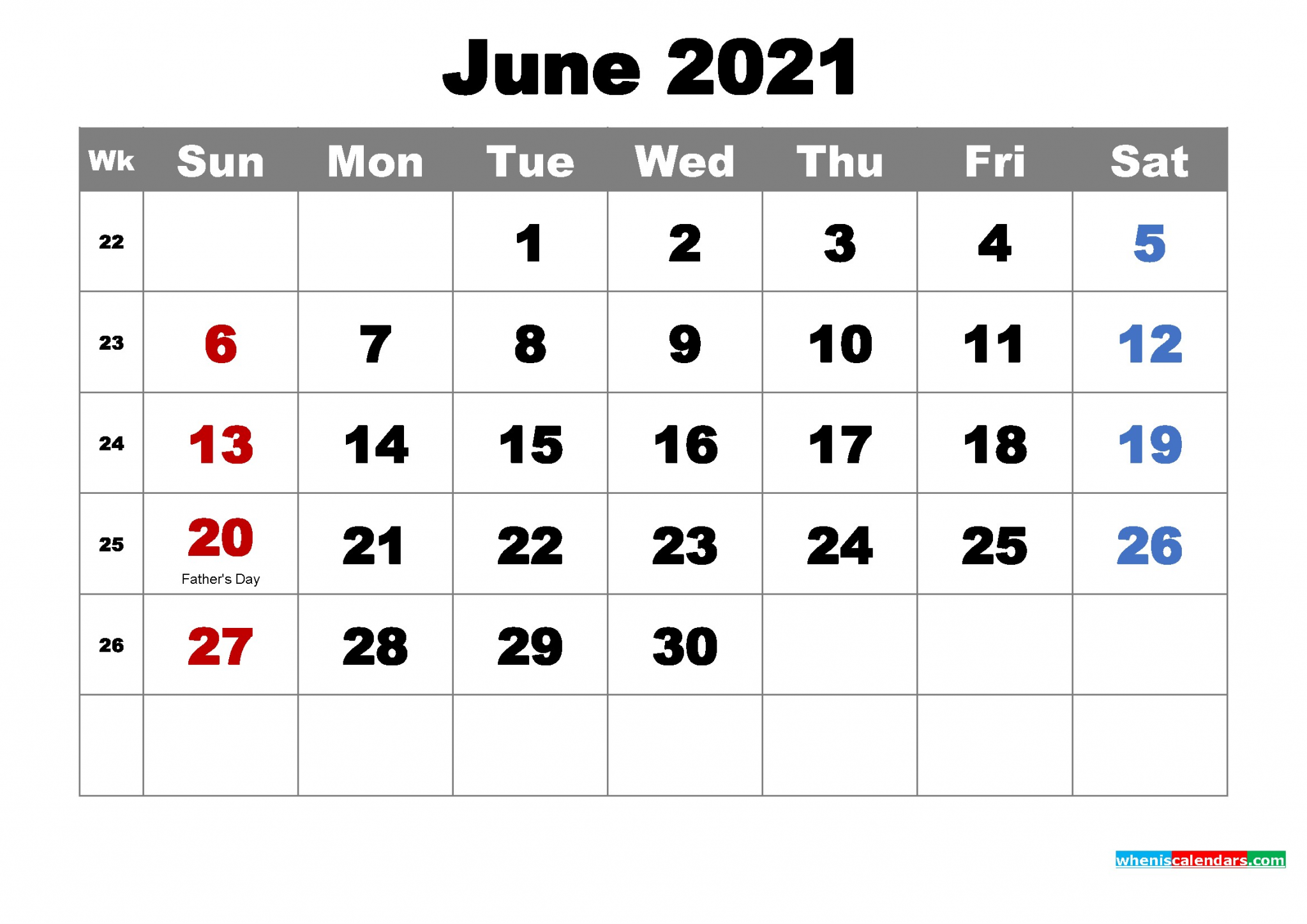 free june 2021 monthly calendar printable holidays arialblk m21h6