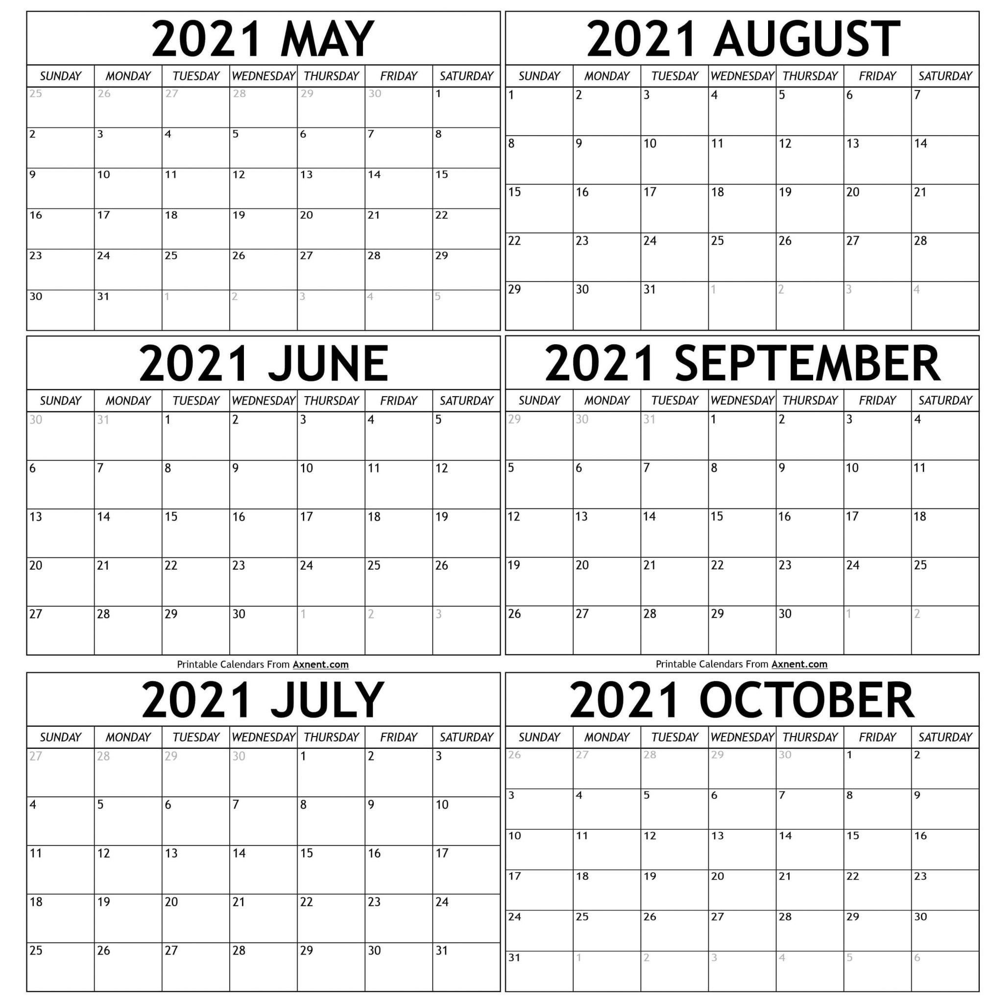 may to october 2021 calendar