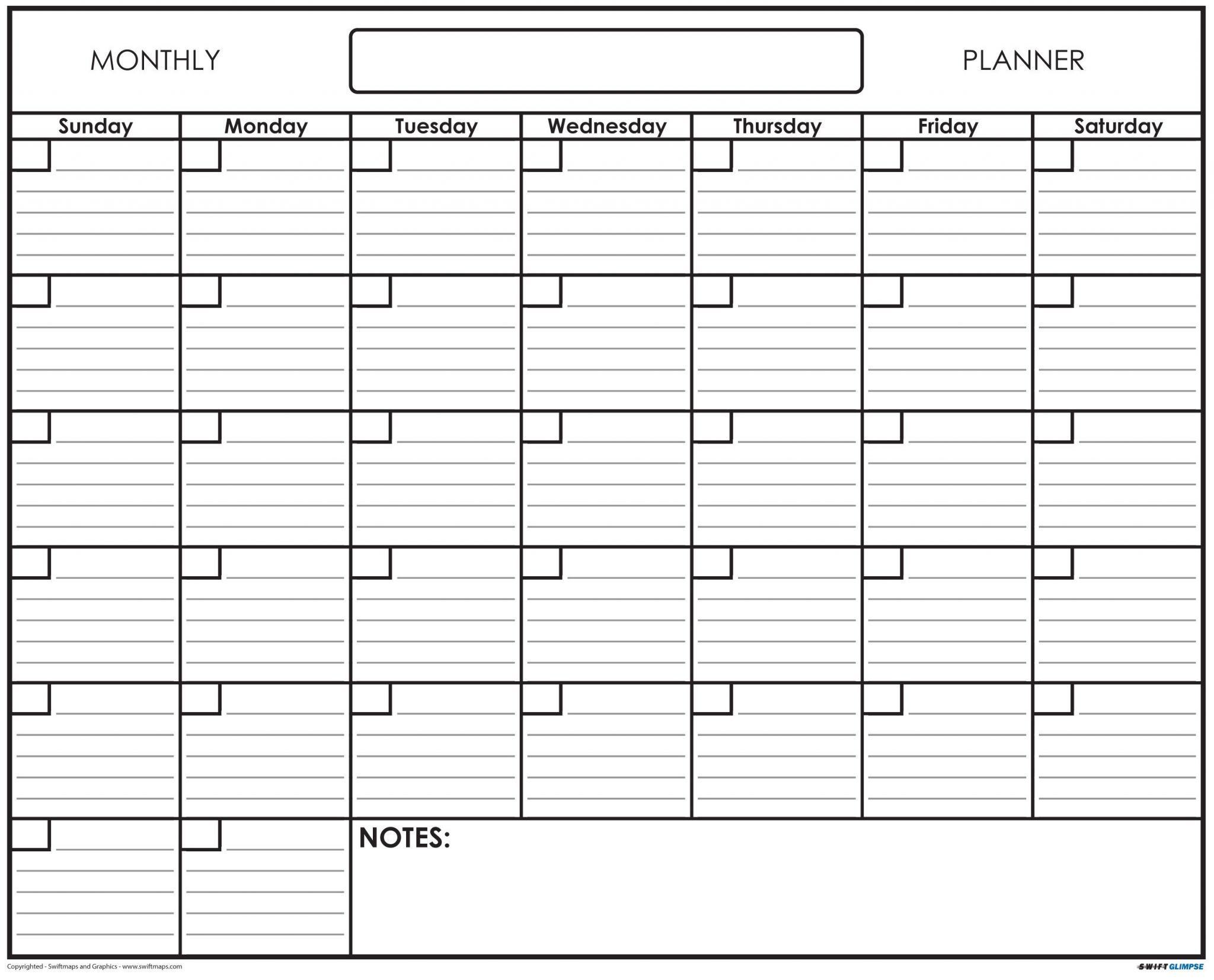 Blank Monthly Calendar Template Free Swiftglimpse Blank 1 Month Undated Wall Calendar Monthly