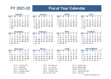 2021 fiscal calendar