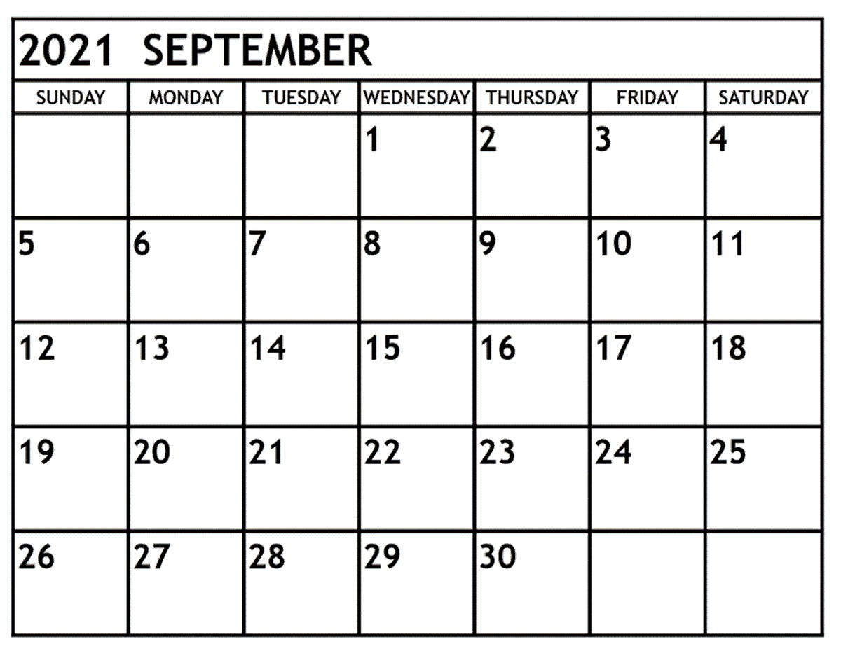 september 2021 calendar