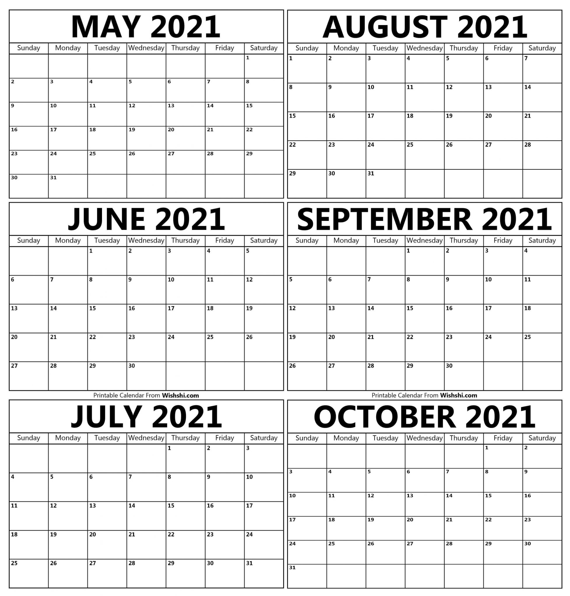 may to october 2021 calendar