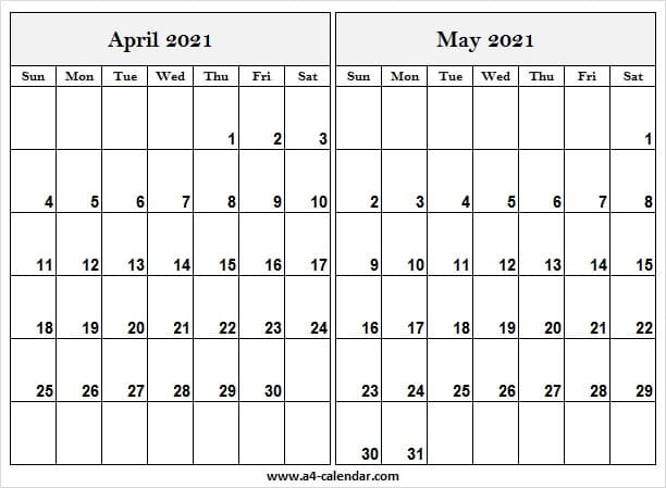 april may 2021 calendar print
