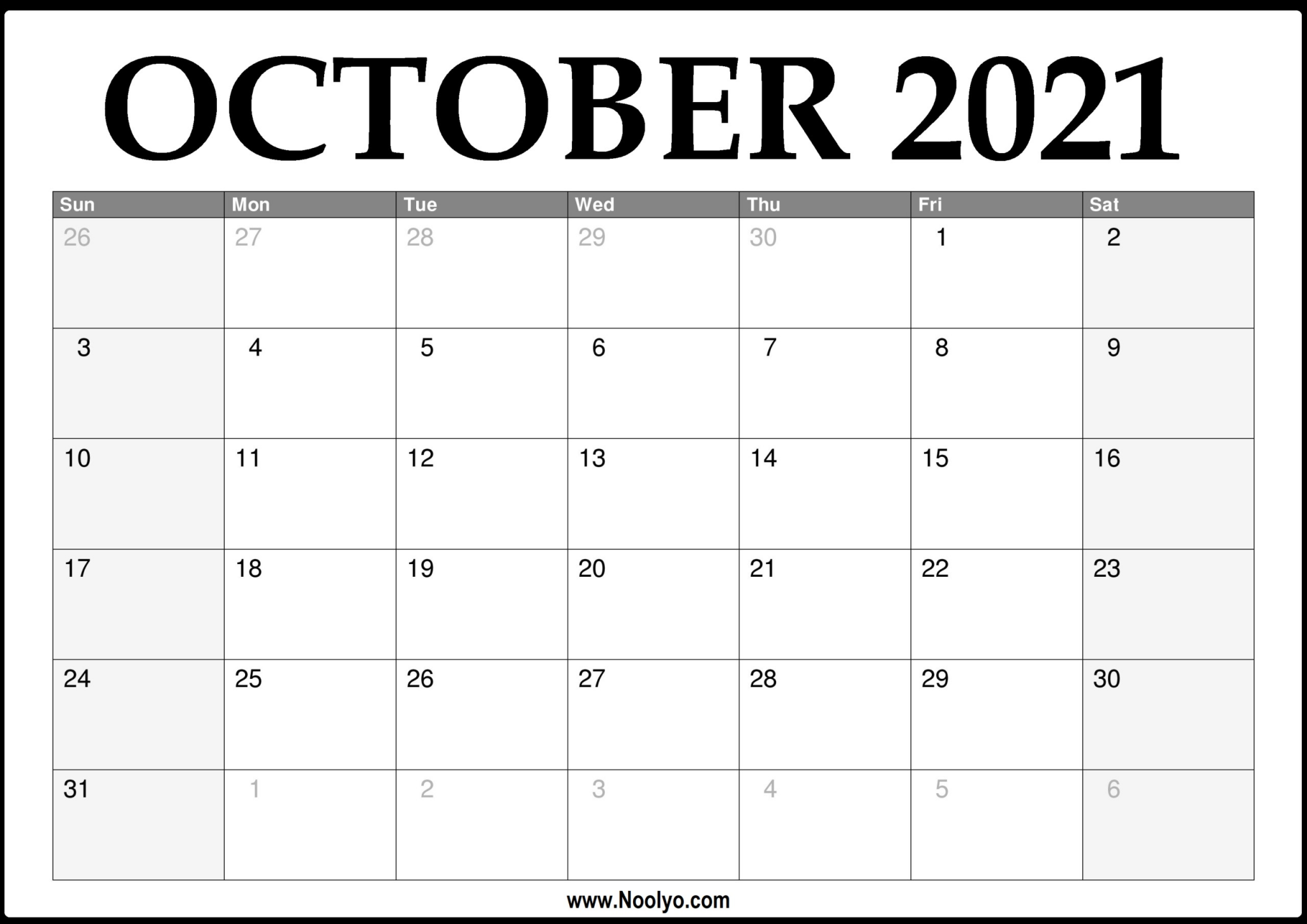 october 2021 thru december 2021 calendar