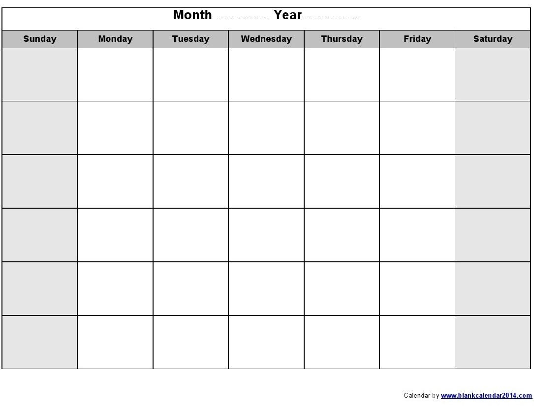 Free Editable Blank Calendar Free Printable Calendar Monthly