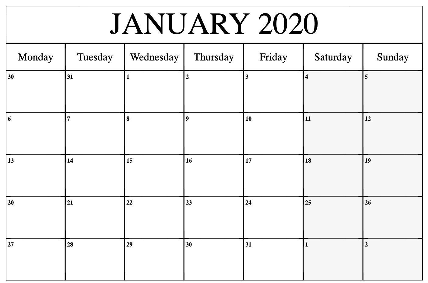 printable monday through sunday calendar 2021