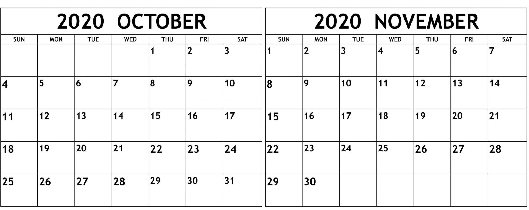 October November 2021 Calendar Editable October November 2020 Calendar