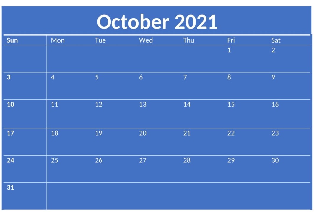 Download October 2021 Calendar