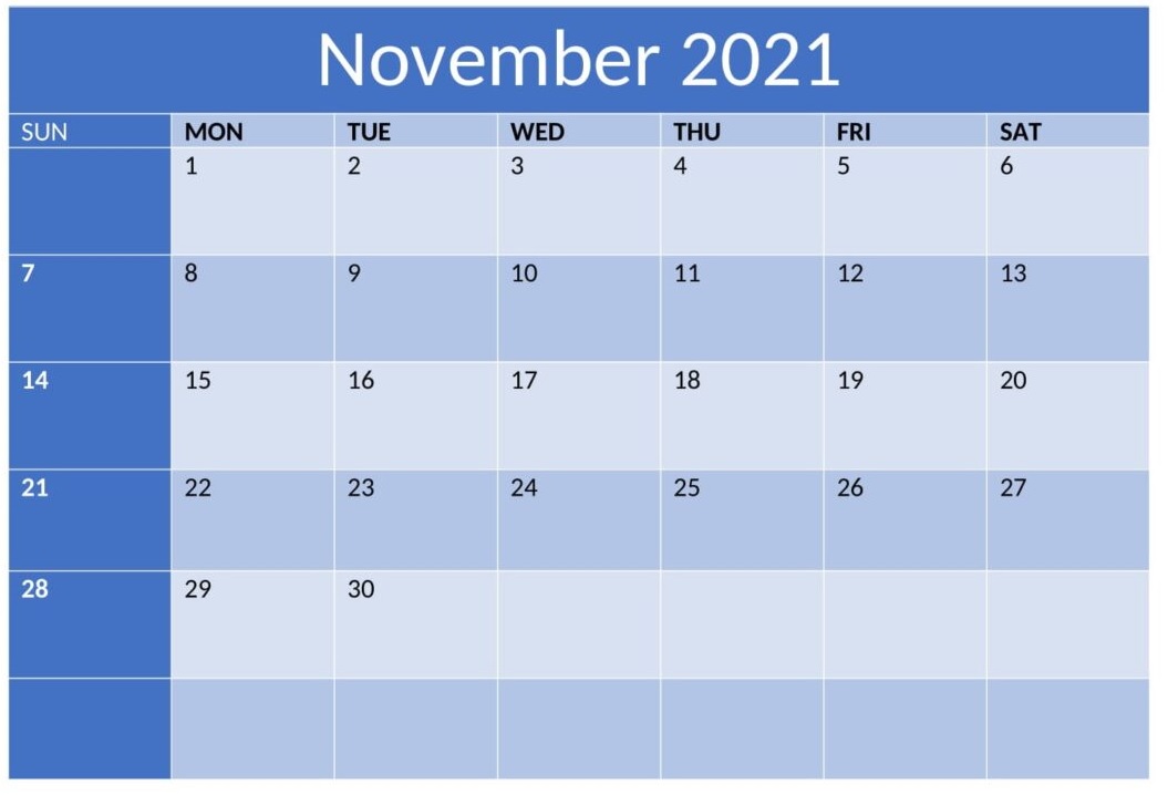 November Calendar 2021 Download