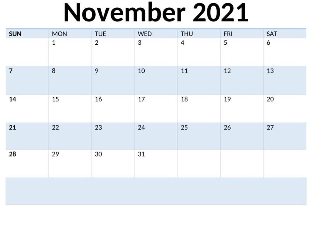Printable November 2021 Calendars