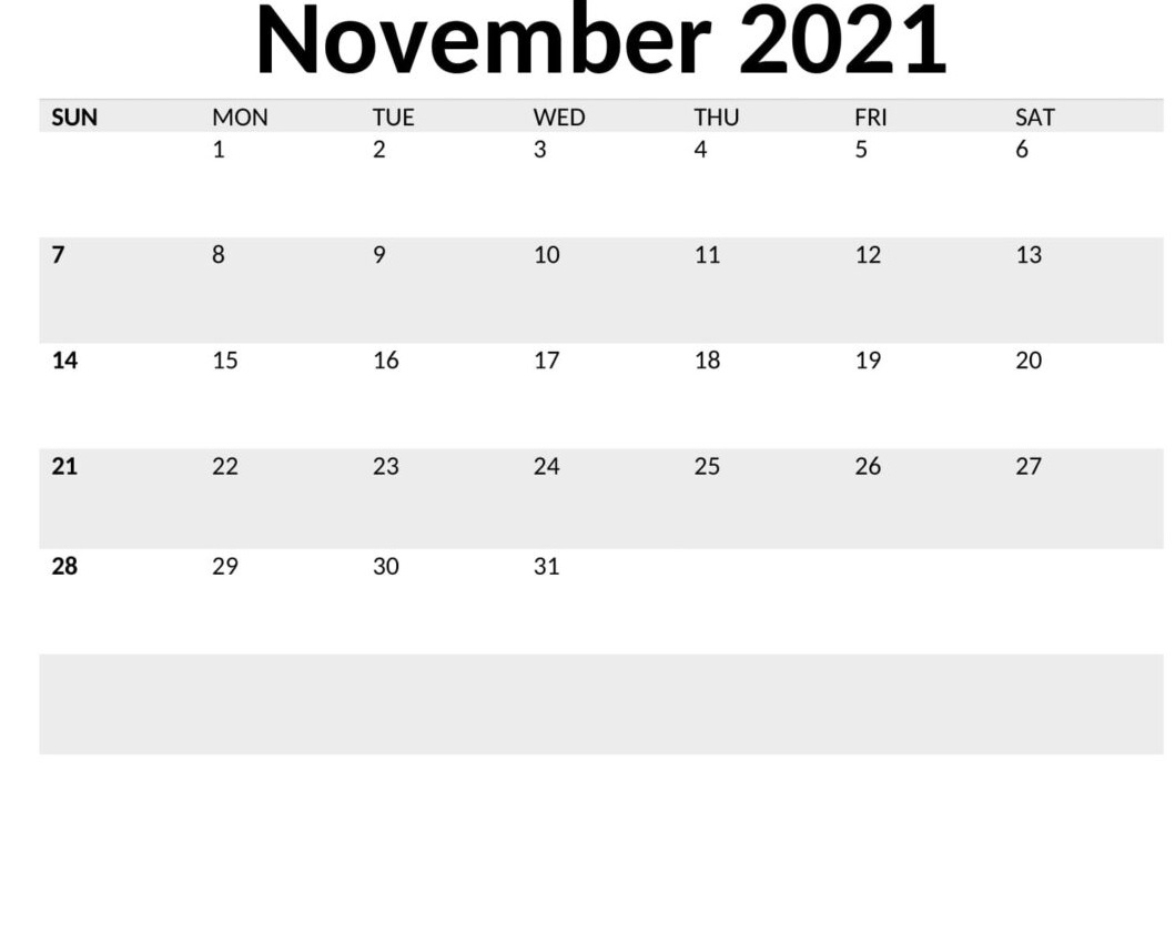 Printables November 2021 Calendar